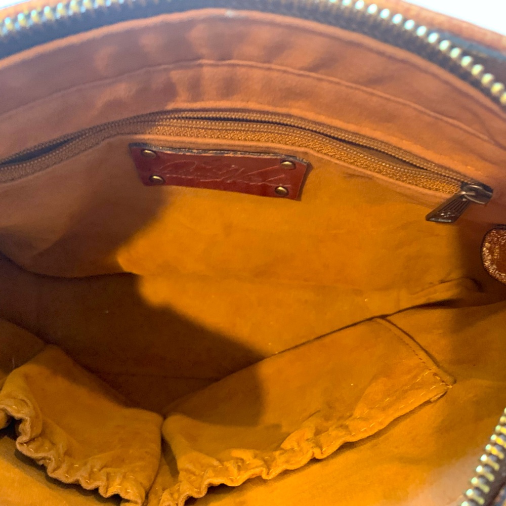 Patricia Nash Leather Metallic  Gold Woven Crossbody Bag - Picture 7 of 11